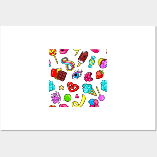 Cute candy fun pattern Posters and Art